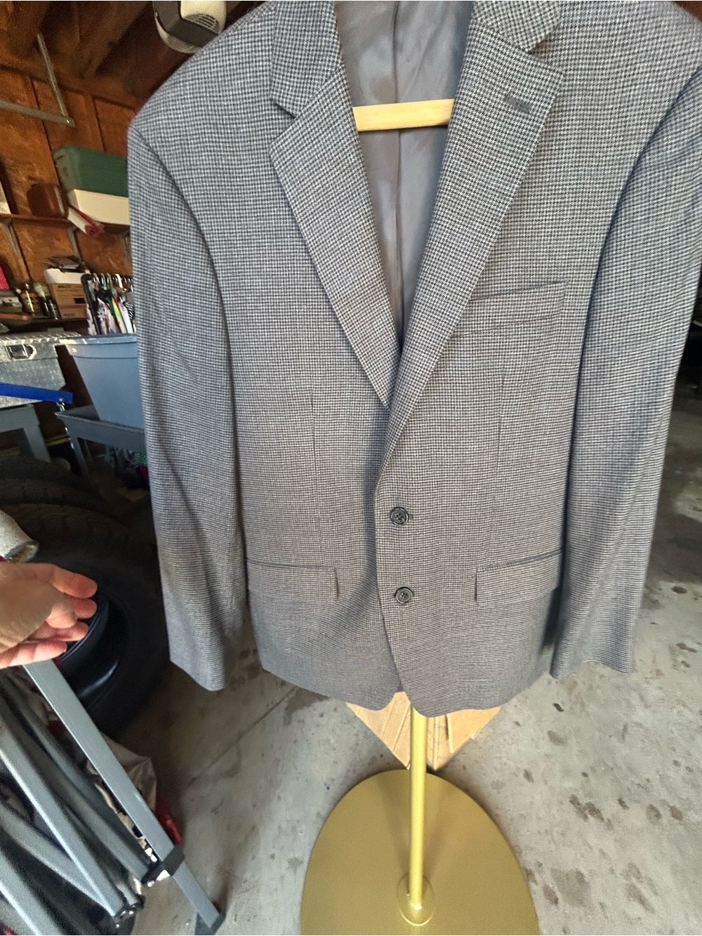 Lauren by Ralph Lauren Men's Gray Glen Plaid Blazer -Classic Tailored Jacket 40R